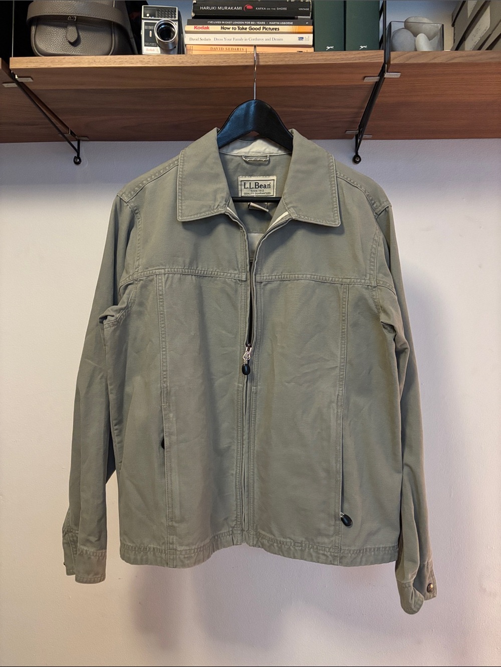 VINTAGE L.L. Bean Men's Light Olive Zip Shirt Jacket